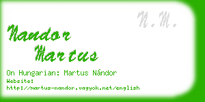 nandor martus business card